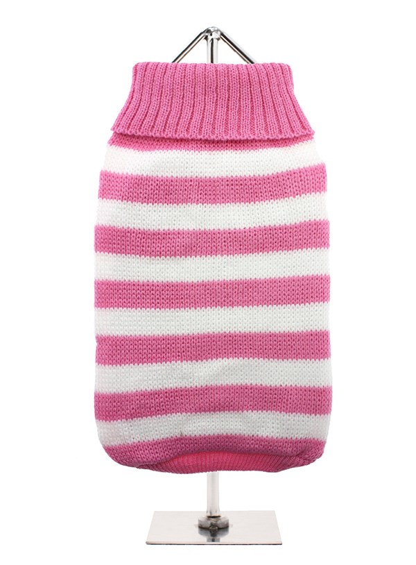 Pink Candy Stripe - Strikket Hundegenser