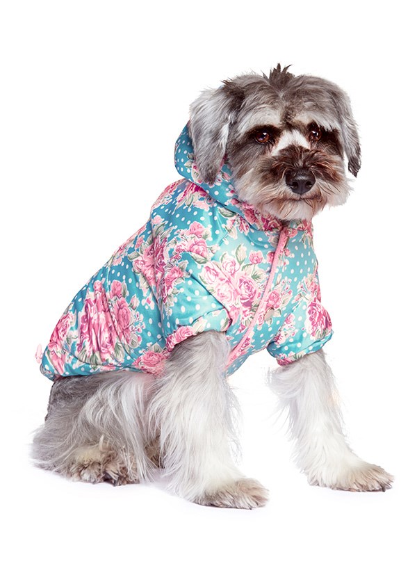 Vintage Rose Quilted Floral Hundejakke