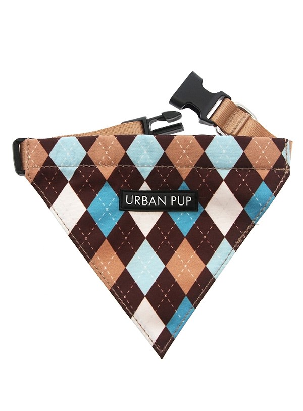 Brown & Blue Argyle Bandana