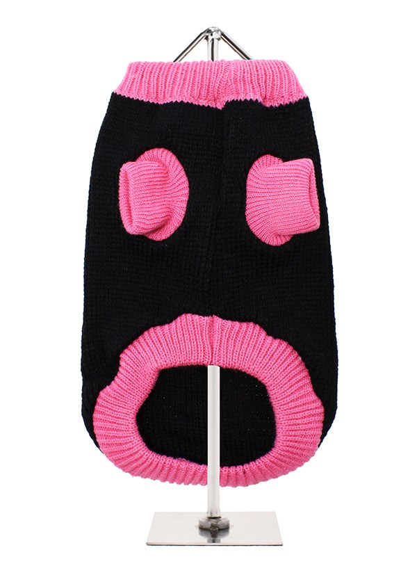 Black & Pink Mod - Strikket Hundegenser