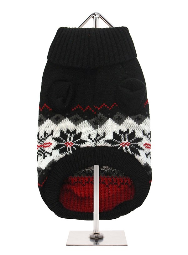 Black Snowflake - Strikket Hundegenser