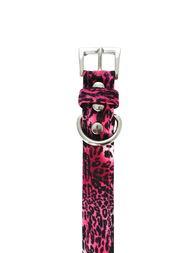 Pink Leopard Print Fabric Collar