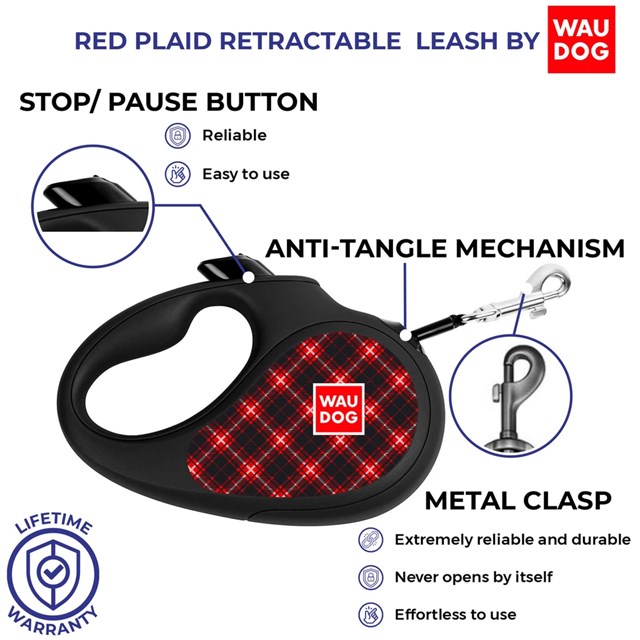 WAUDOG Rullekobbel - Plaid Red