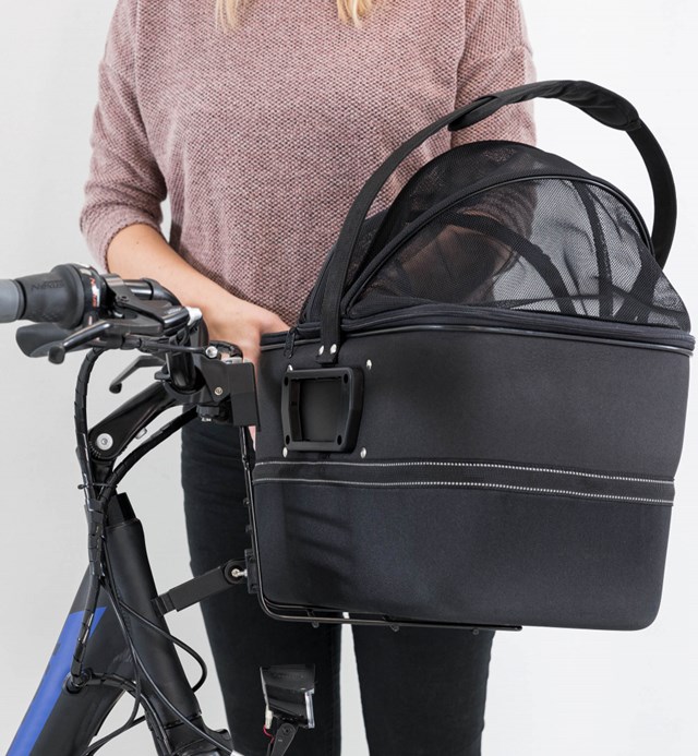 Sykkelkurv Front med netting og regnbeskyttelse - Svart