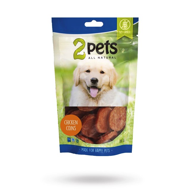 2pets Dogsnack Chicken Coins 100 g