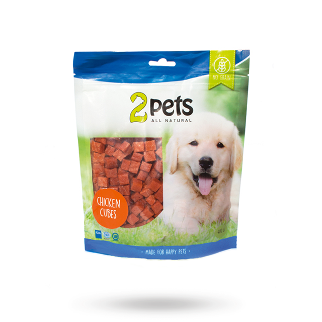 2pets Dogsnack Chicken Cubes 400g