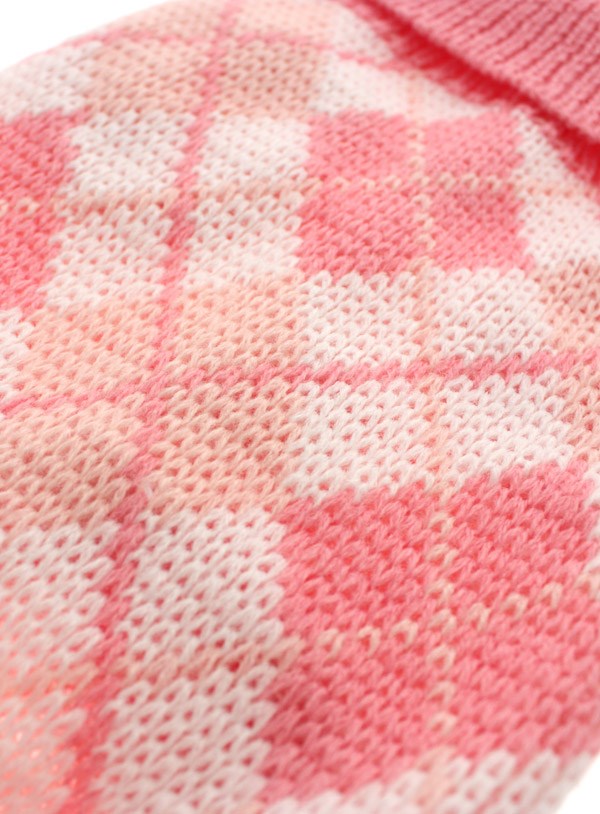 Pink Argyle - Strikket Hundegenser