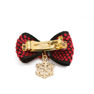 Snowflake Pendant Ribbon Hair Pin