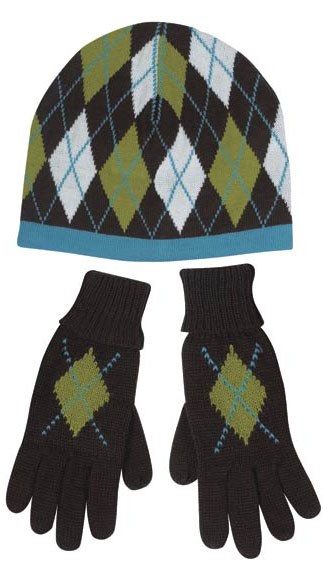 Andover Argyle Hat and Gloves Owner Set - Rosa