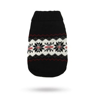 Black Snowflake - Strikket Hundegenser