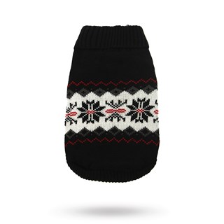 Black Snowflake - Strikket Hundegenser