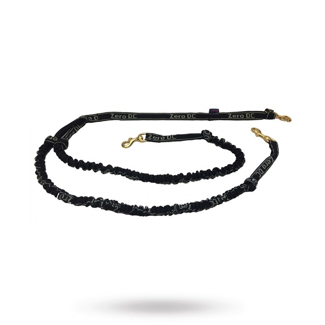 Bungee leads for dogs over 10kg (For two dogs 2,5m, black)