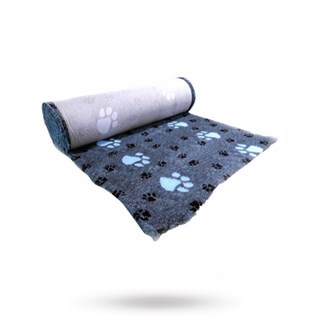 Companion Profleece Hundeteppe - Blå/sort Med Poter 100x75 Cm