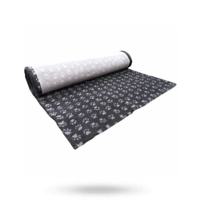 Companion ProFleece Hundeteppe - Grå/hvit Med Poter 100x75 cm