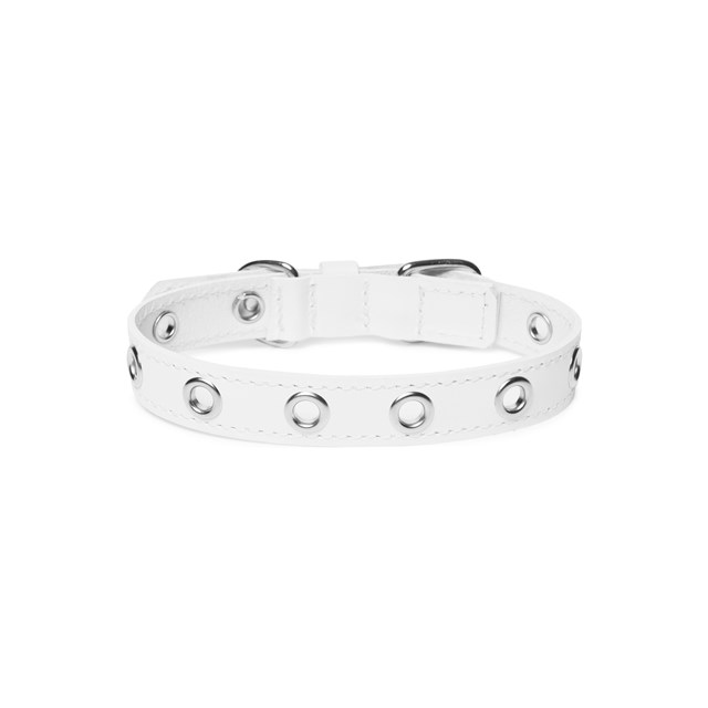 ROCK White - Lærhalsbånd