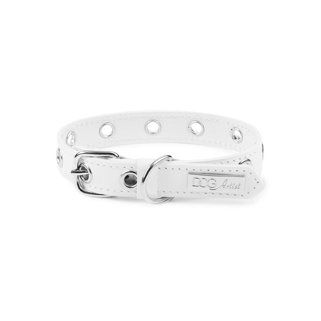 ROCK White - Lærhalsbånd