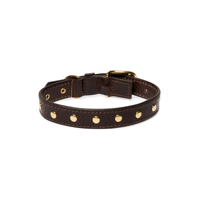 RIVET Brown - Lærhalsbånd