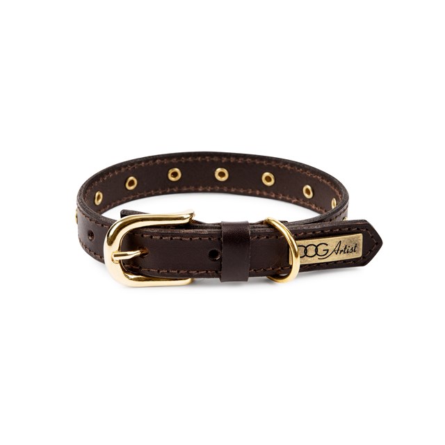 RIVET Brown - Lærhalsbånd