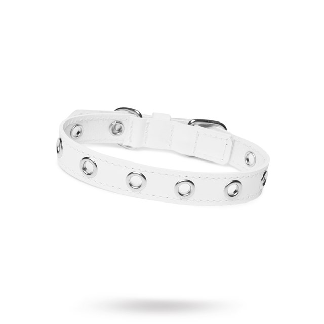 ROCK White - Lærhalsbånd