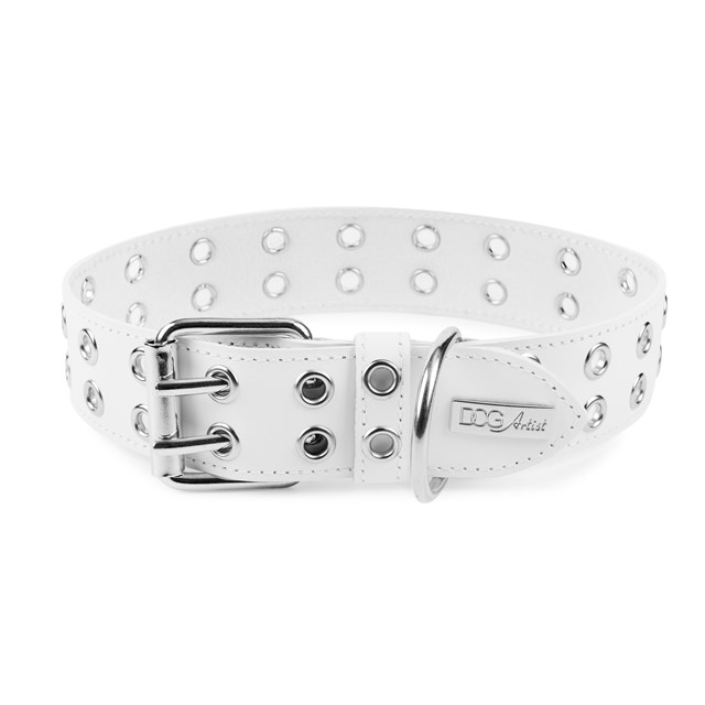 ROCK White - Lærhalsbånd