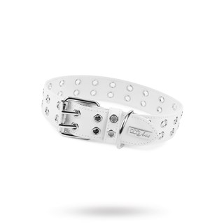 Rock White - Lærhalsbånd