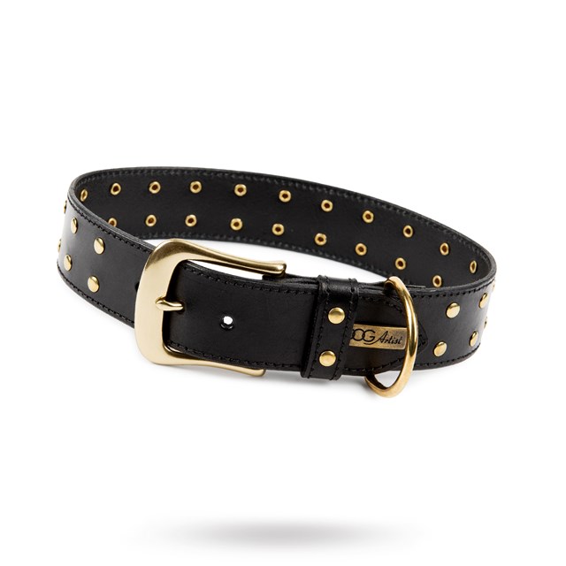 RIVET Black Gold - Lærhalsbånd