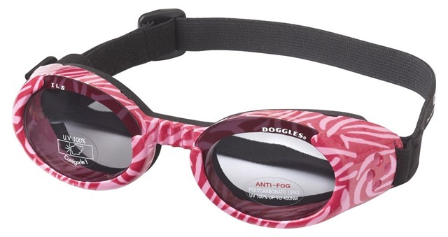 Hundebriller ILS - Pink Zebra / Smoke Lens