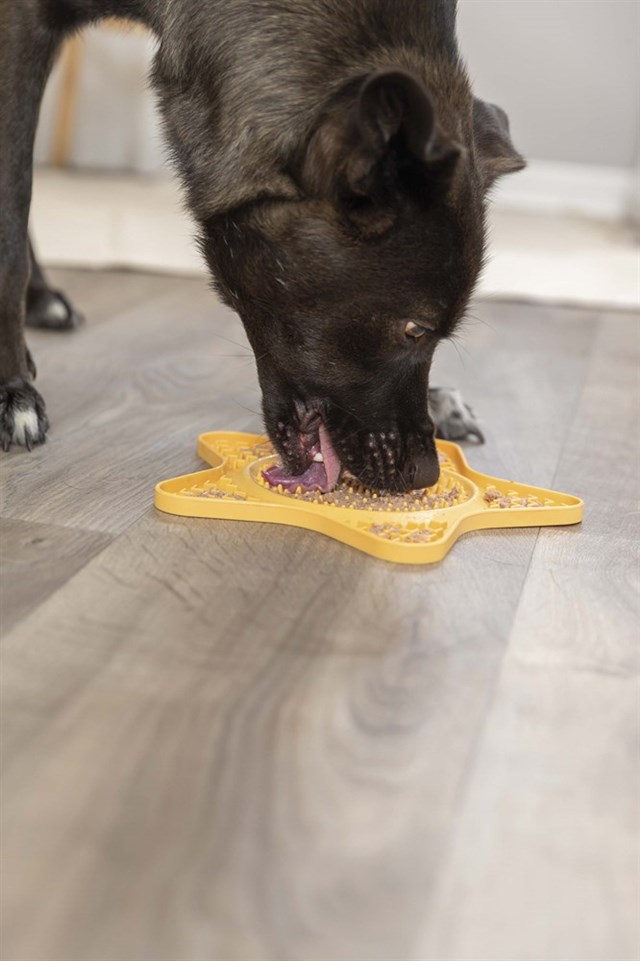 Lick'n'Snack Lick mat with suction cup - YELLOW