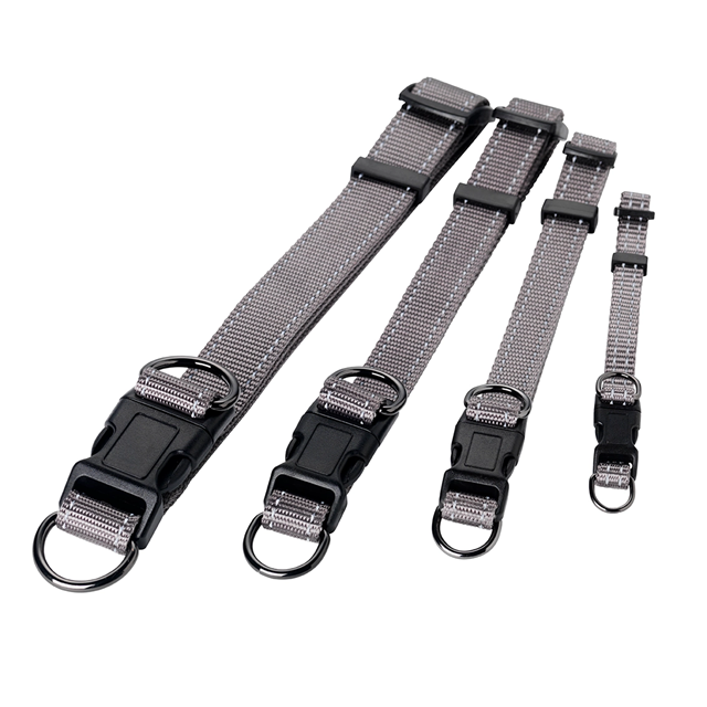 Dogman Nylonhalsbånd Iris justerbart - Grå