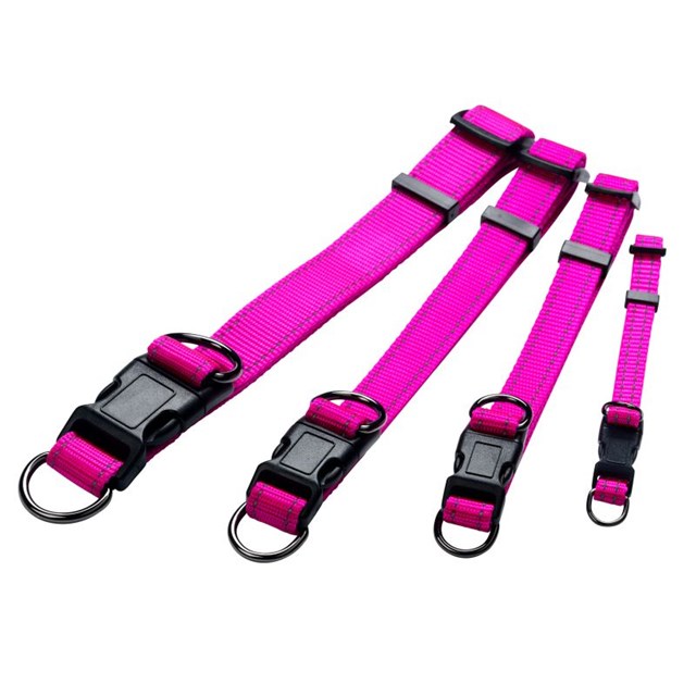 Dogman Nylonhalsbånd Iris justerbart - Rosa