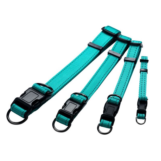 Dogman Nylonhalsbånd Iris justerbart - Tyrkis