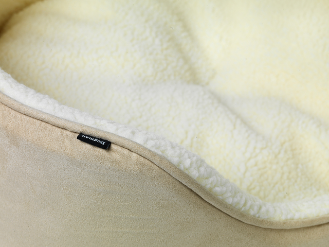 Dogman Sherpa Hundeseng Høy Kant Beige