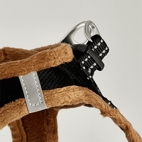 Dogman Step-in Plush Hundesele Svart/Brun