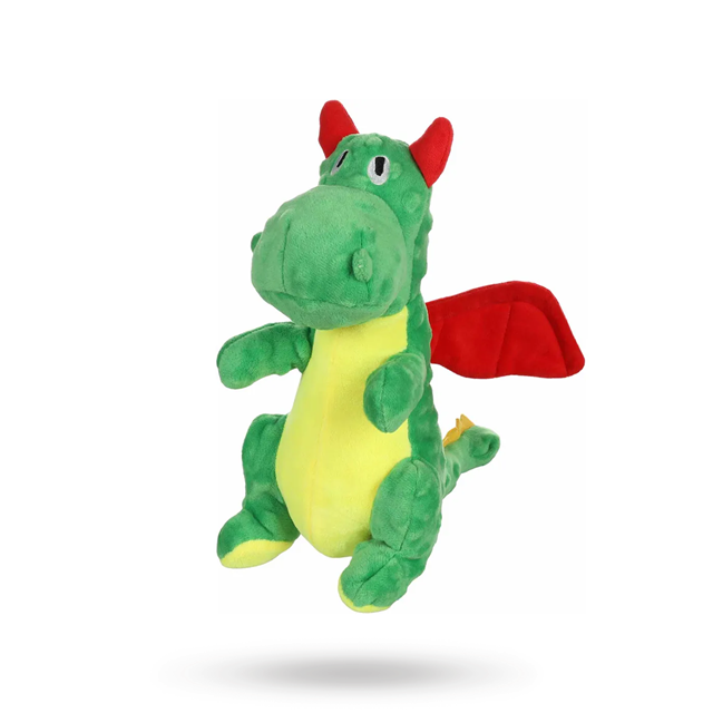 Drage Grønn Hundeleke – med knitrelyd og pip