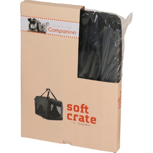 Companion Pet Soft Crate Transportbur - Grå/Sort