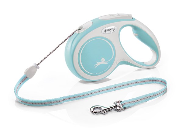 Flexi New Comfort Kobbel Med Snøre 8 m - Lyseblå