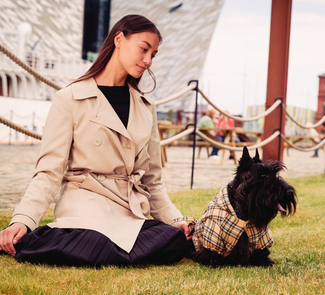 Brown Tartan Coat Hundejakke