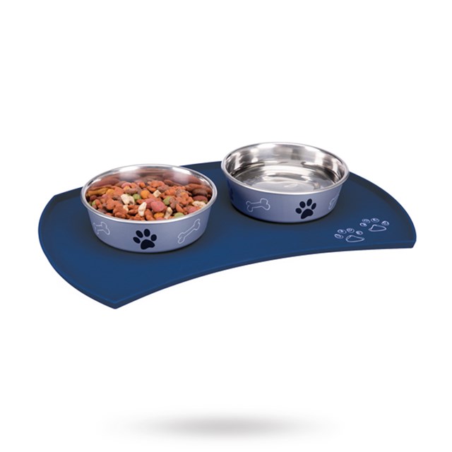 Matskålunderlag i silikon - Blå