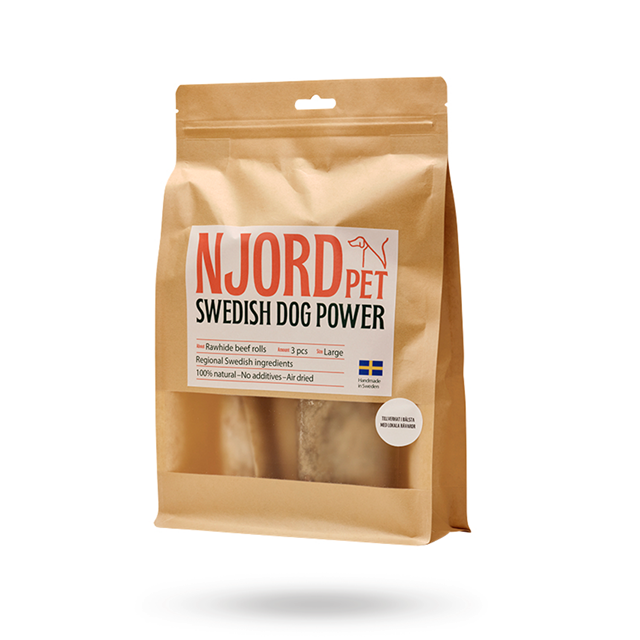 Njord Pet Svenskt Tyggebein - Okserull 3 stk - Large