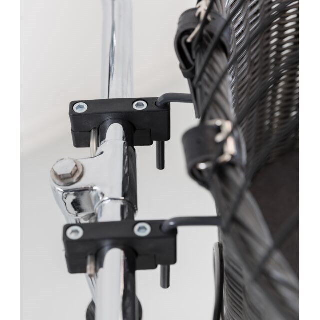 Sykkelkurv Til Styret med Gitter - Grå Rotting Max 5kg