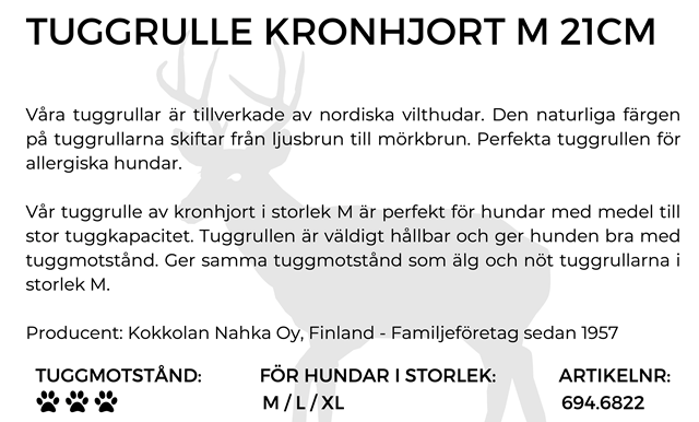 Ozami Tyggerulle Kronhjort 21 cm