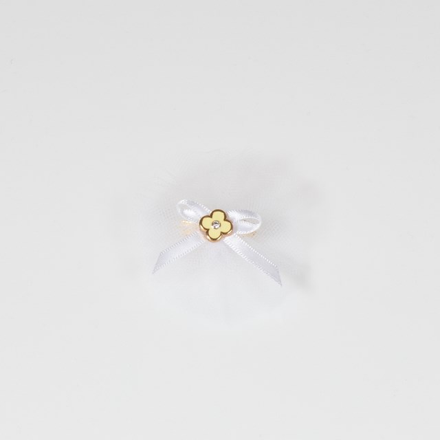 Spets Flower Ribbon Hairpin - hvit