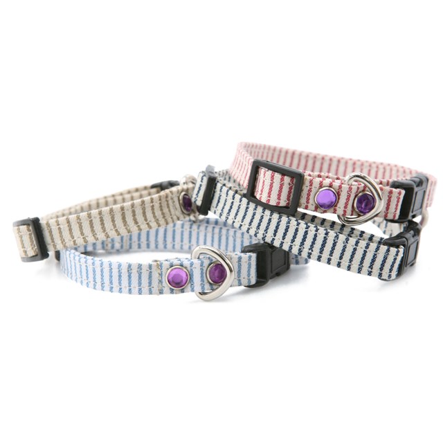 Original Stripete Halsbånd + Kobbel Beige