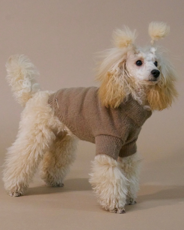 PAIKKA Furry Knit Sweater Brown