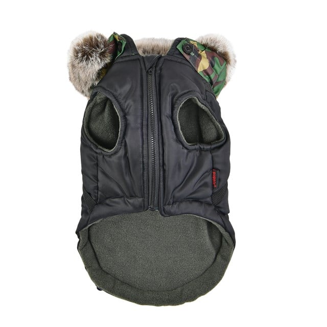 Orson Black Camo - Hundedekken med Lue og Integrert Sele