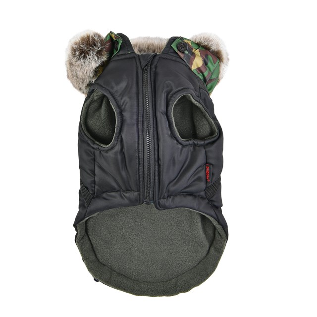 Orson Black Camo - Hundedekken med Lue og Integrert Sele