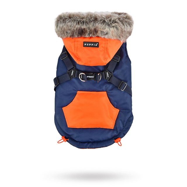 Orson Navy/Orange - Hundedekken med Lue og Integrert Sele