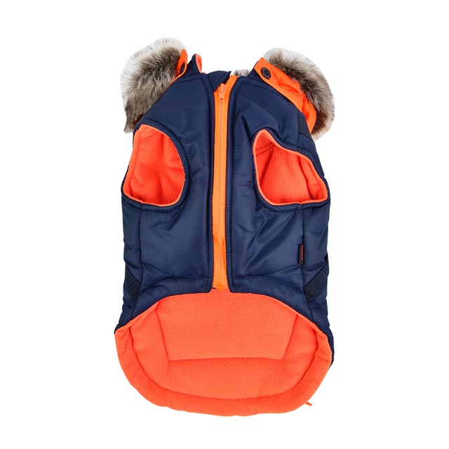 Orson Navy/Orange - Hundedekken med Lue og Integrert Sele