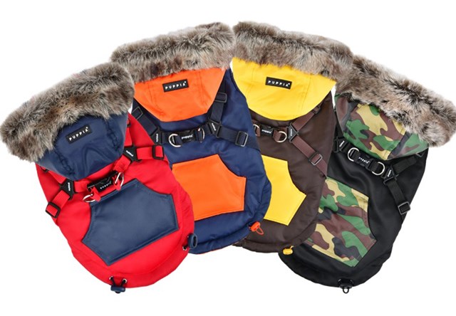 Orson Navy/Orange - Hundedekken med Lue og Integrert Sele