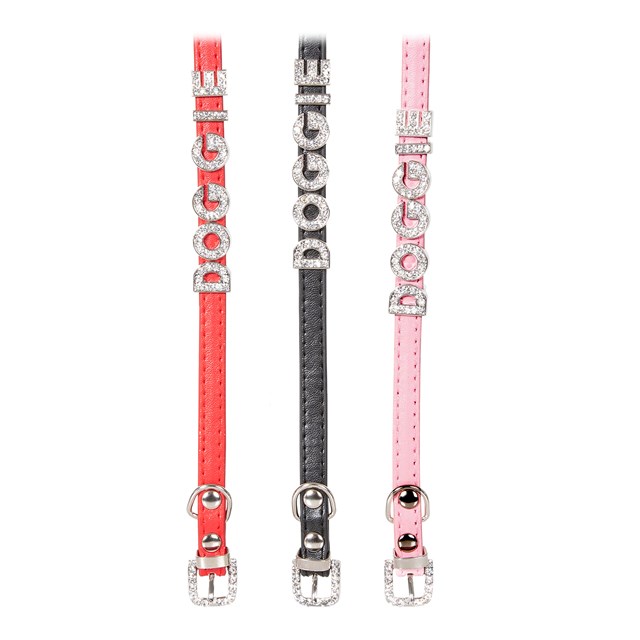 Personlig Hundehalsbånd Glitter Rosa